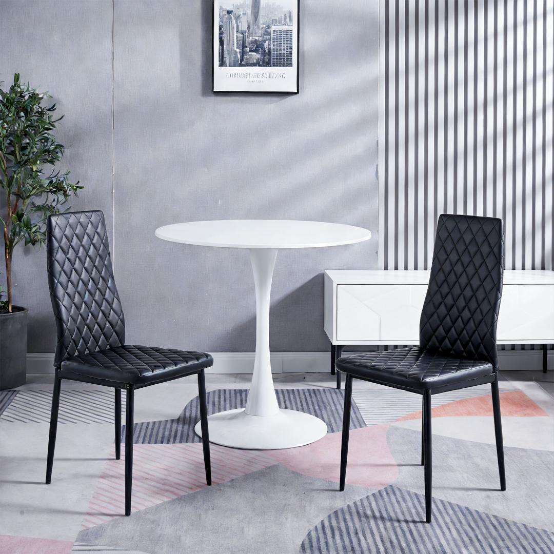 ダイニングチェア 2脚セット レザー 椅子 イス 食卓椅子 菱形 リビングチェア