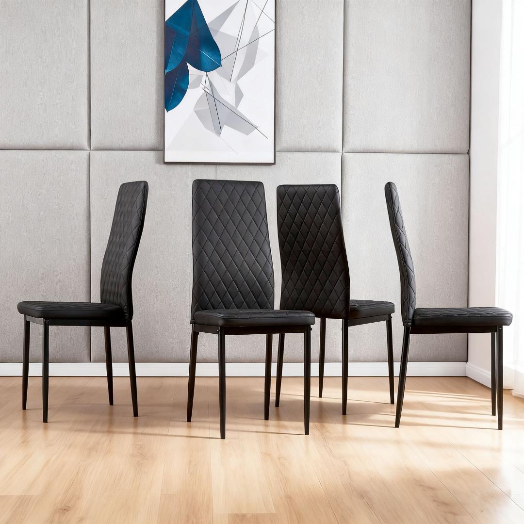 ダイニングチェア 2脚セット レザー 椅子 イス 食卓椅子 菱形 リビングチェア