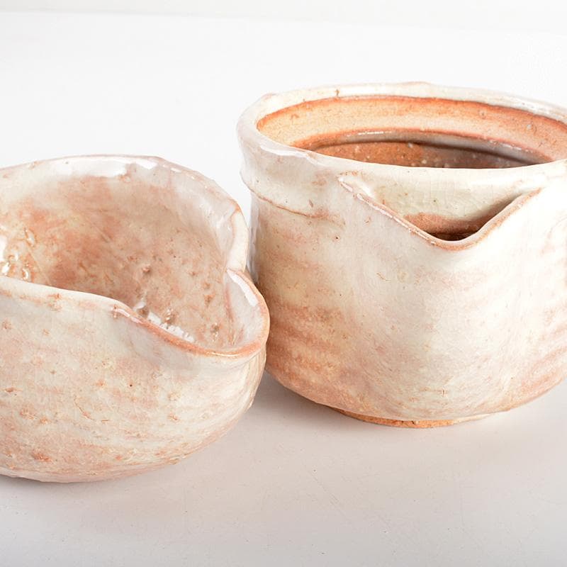 萩焼　十二代田原陶兵衛作　茶器揃　急須　湯冷　煎茶碗6客　共箱　V　6221C