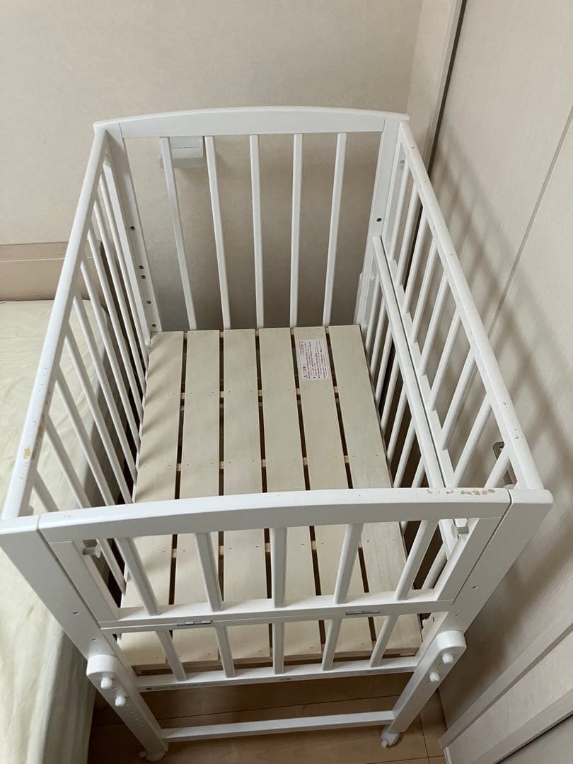 ノモック Wオープンハイタイプ ミニベビーベッド ホワイト