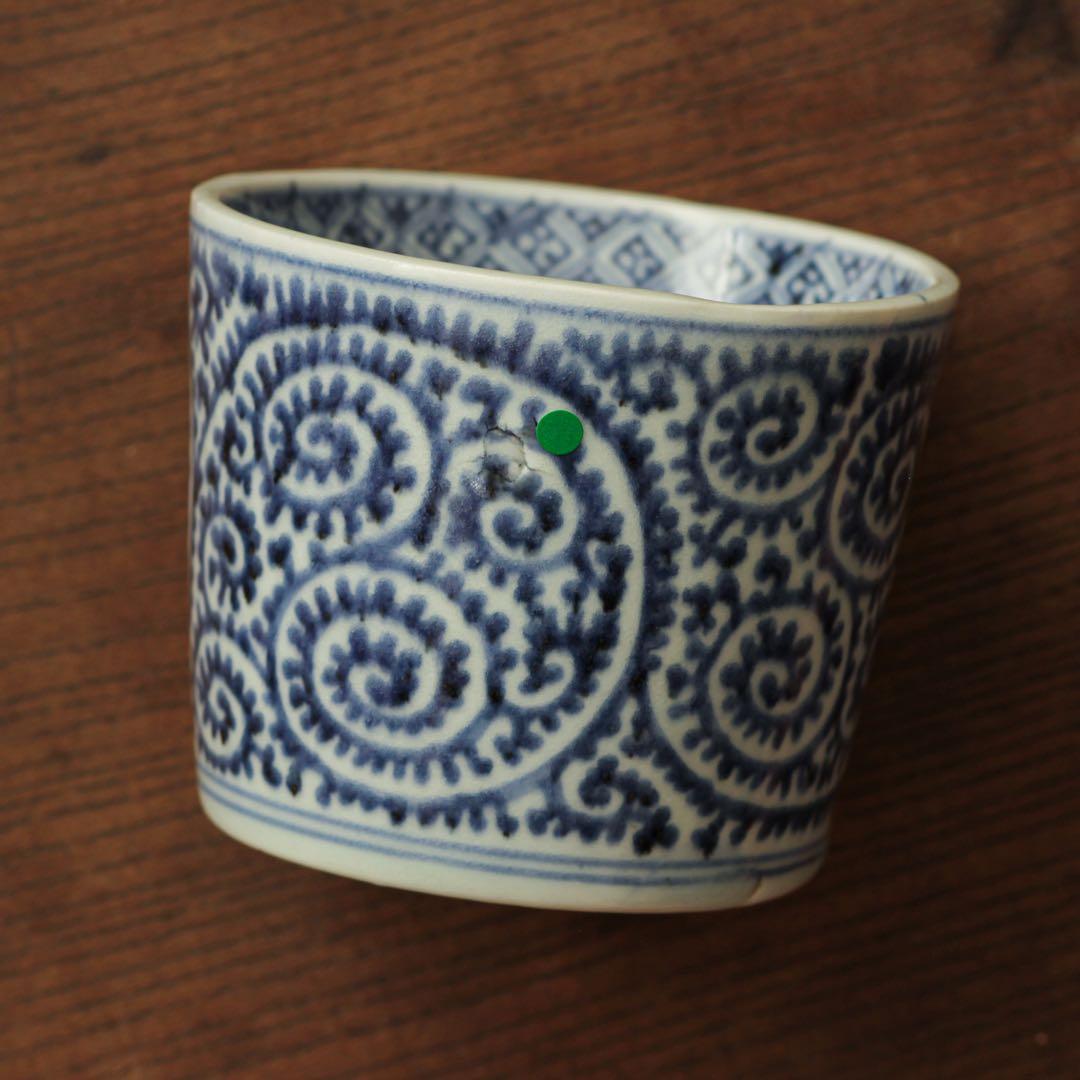伊万里　古伊万里　江戸　後期　幕末　蕎麦猪口　総柄　蛸唐草　蛇の目　高台