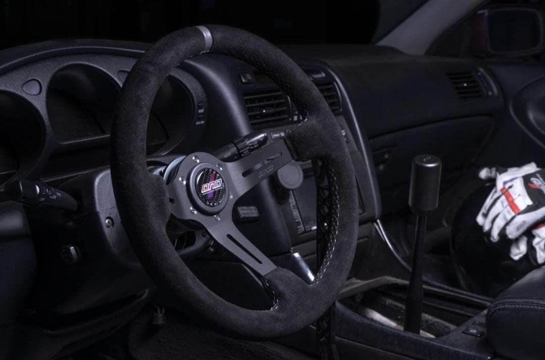 DND　レース　アルカンターラ　パープルステッチ　ステアリング　ハンドル　US