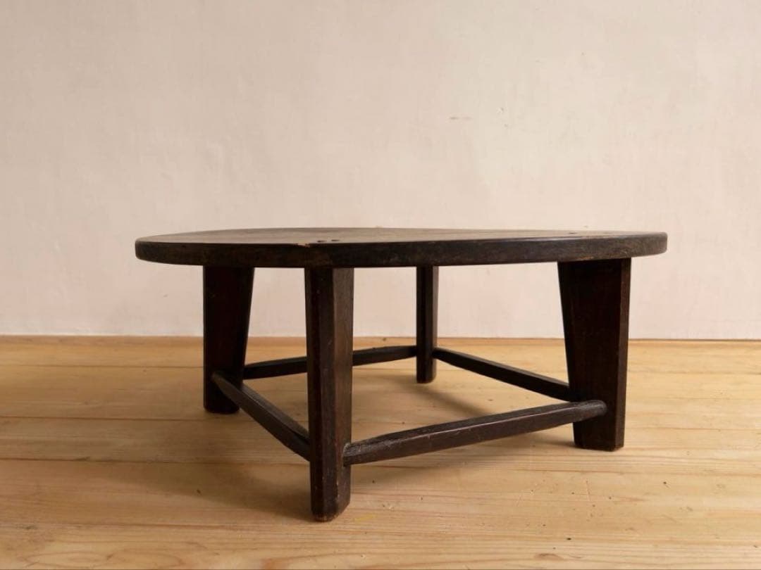 ちゃぶ台　円卓　飾り台　小さめ　直径約55㎝　木製　古道具　ビンテージ