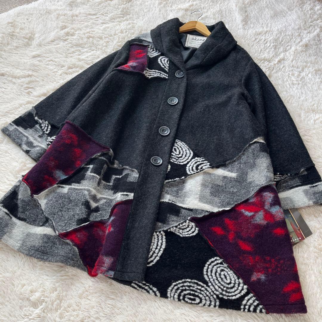 ごまり 新品 あむう akane パッチワーク ゆったりコート アウター