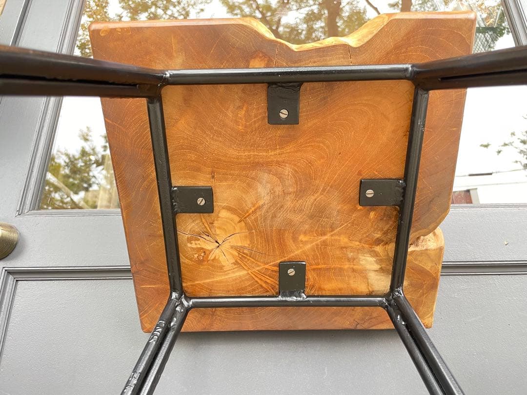 2B7108【無垢×アイアン】スツール アイアンスツール