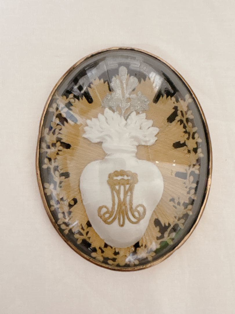 フランスアンティーク　メダイヨン　壁掛け　マリアさま