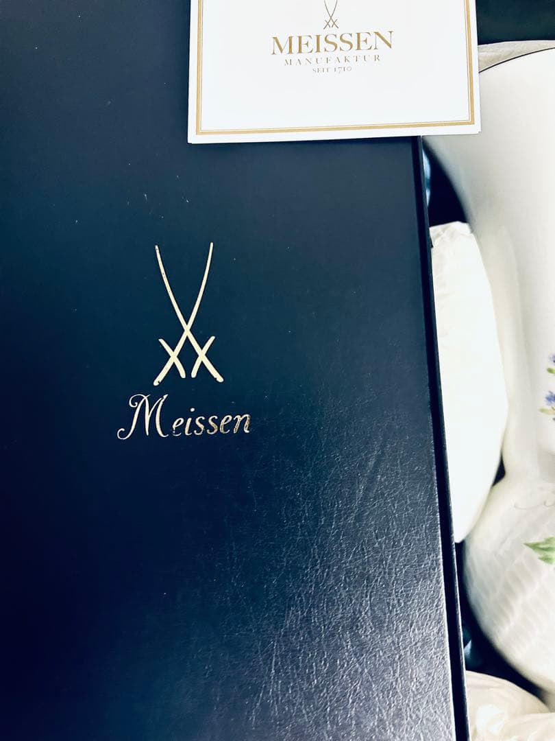 マイセン　花瓶　波の戯れ　チェリー