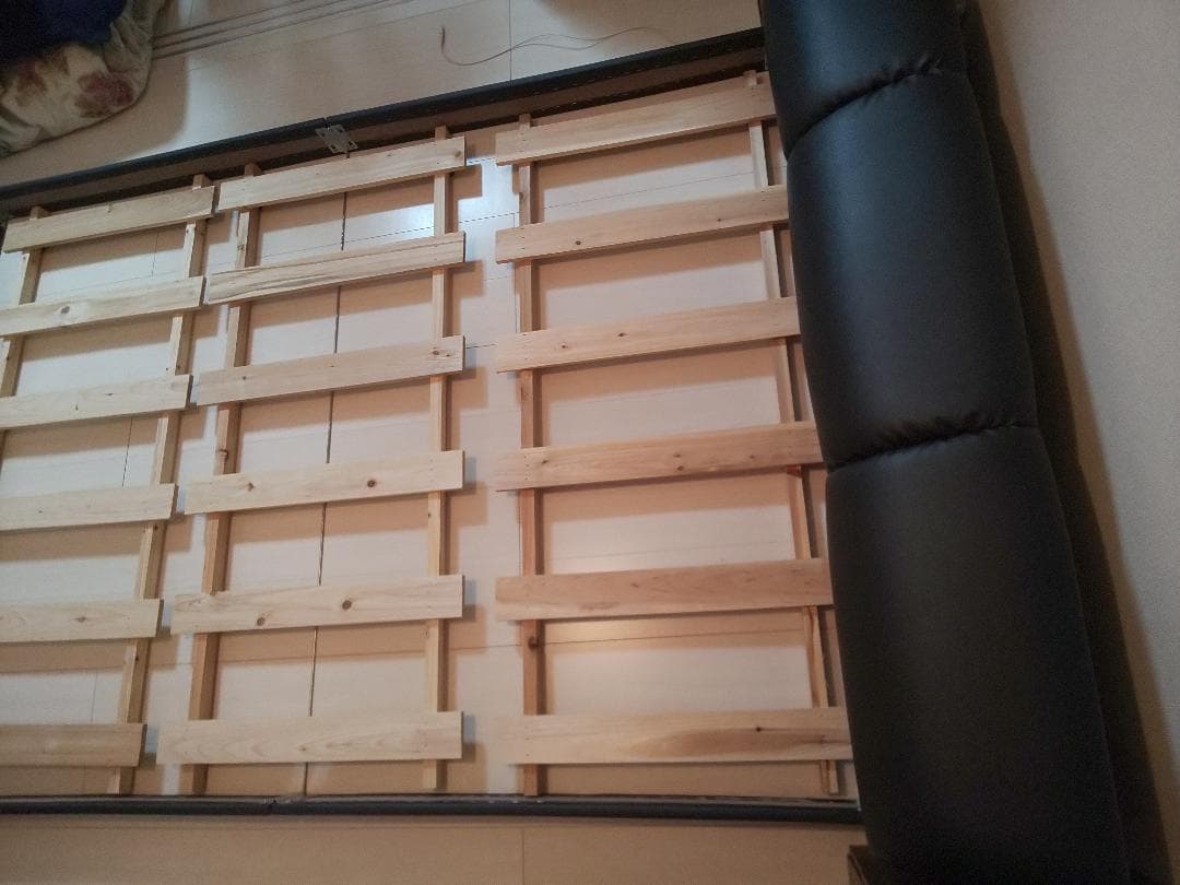 【レザー合成革】ベットフレーム　ダブルサイズ