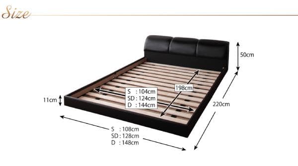 【レザー合成革】ベットフレーム　ダブルサイズ