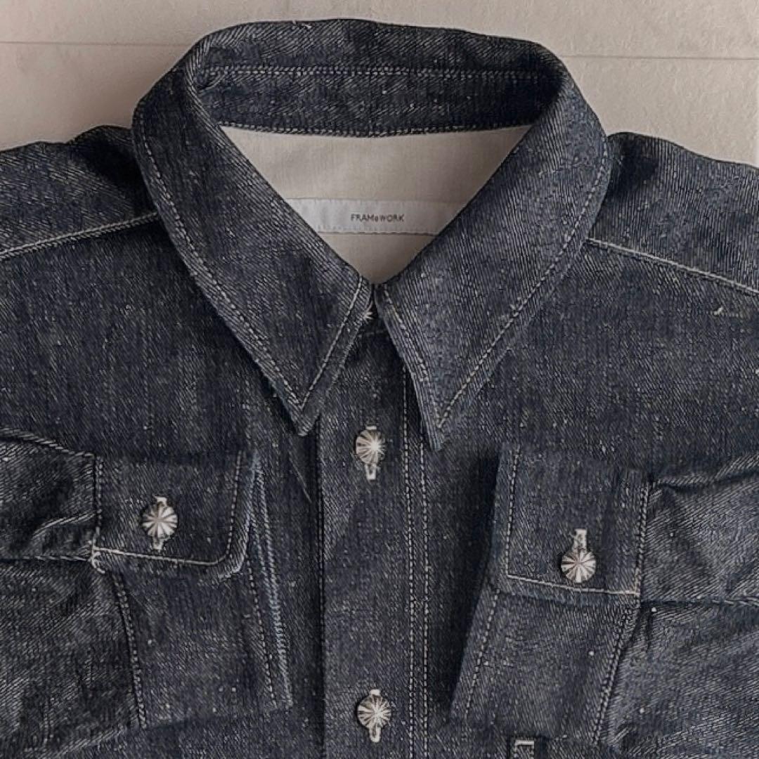 美品✨フレームワーク　ネップデニムBIGブルゾン