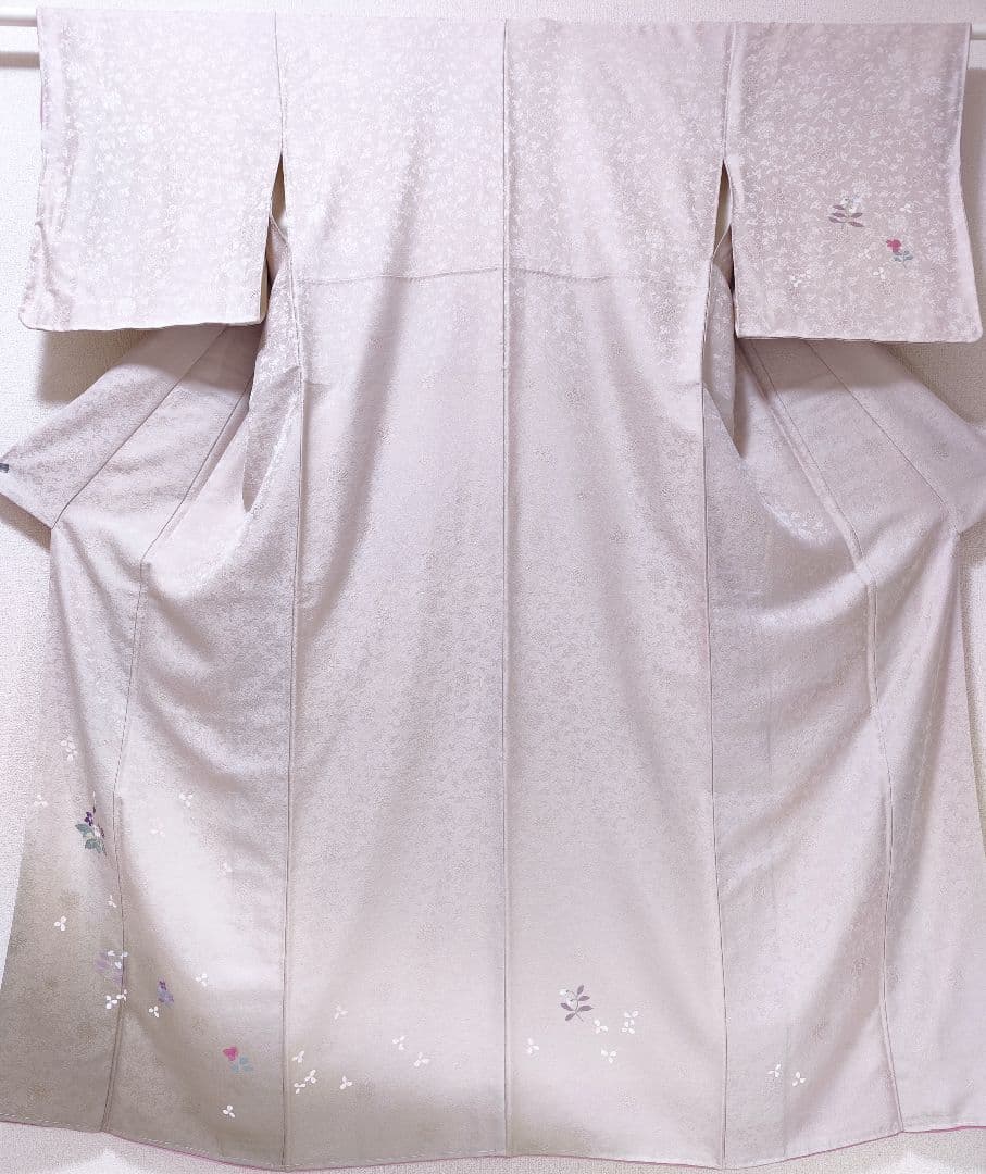 ❰6555❱ フルセット　付け下げ　桜鼠　付下げ　袋帯　入学式　卒業式　正絹着物