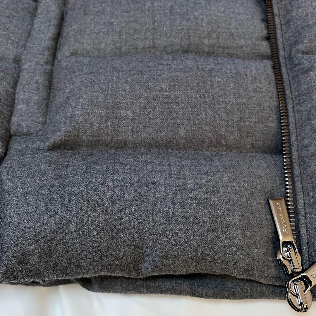 美品MooRER OLIVER-Lウールカシミアダウンベストグレー48 Ｌサイズ