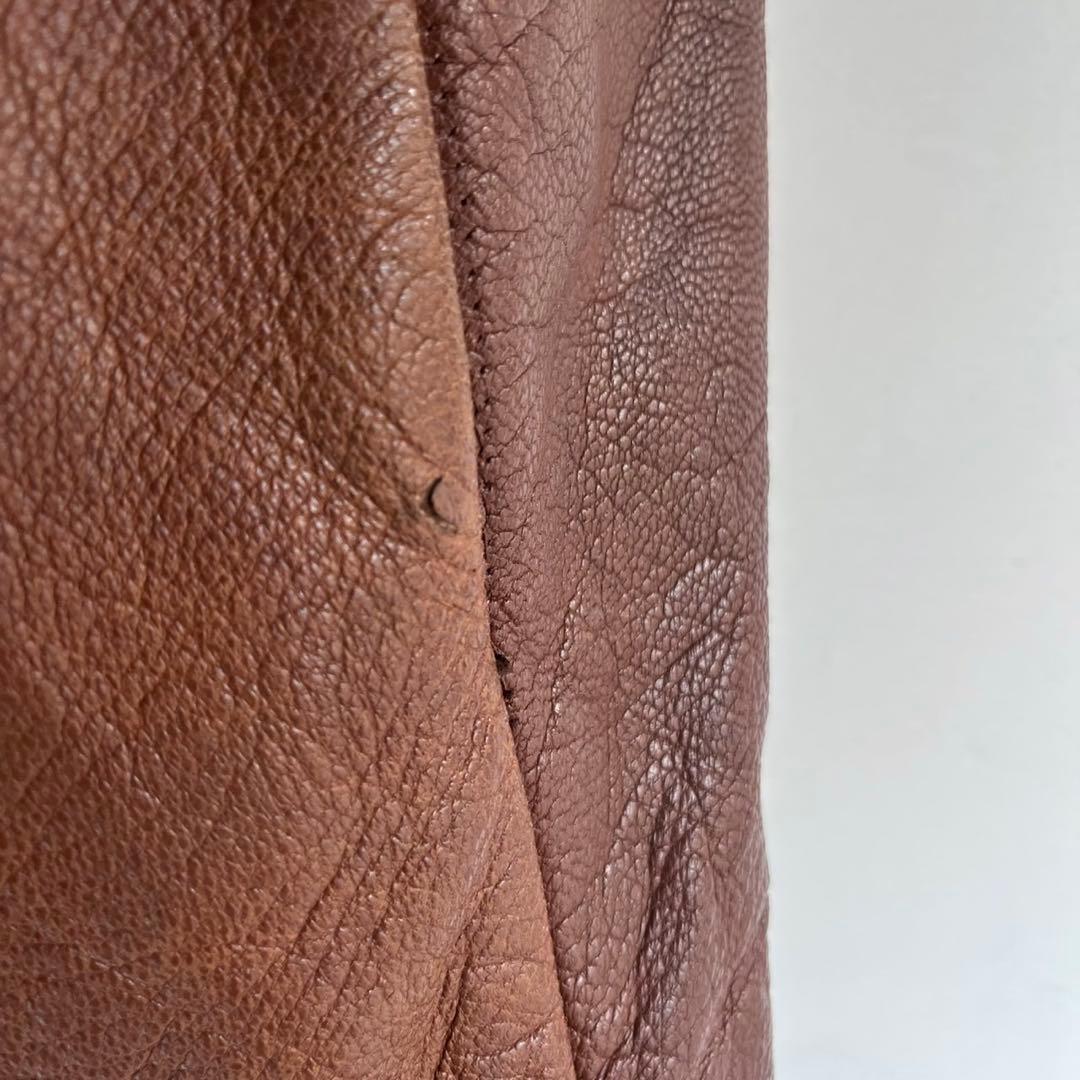 60s 70s ユーロ レザーベスト ヴィンテージレザー ヨーロッパ 古着 茶