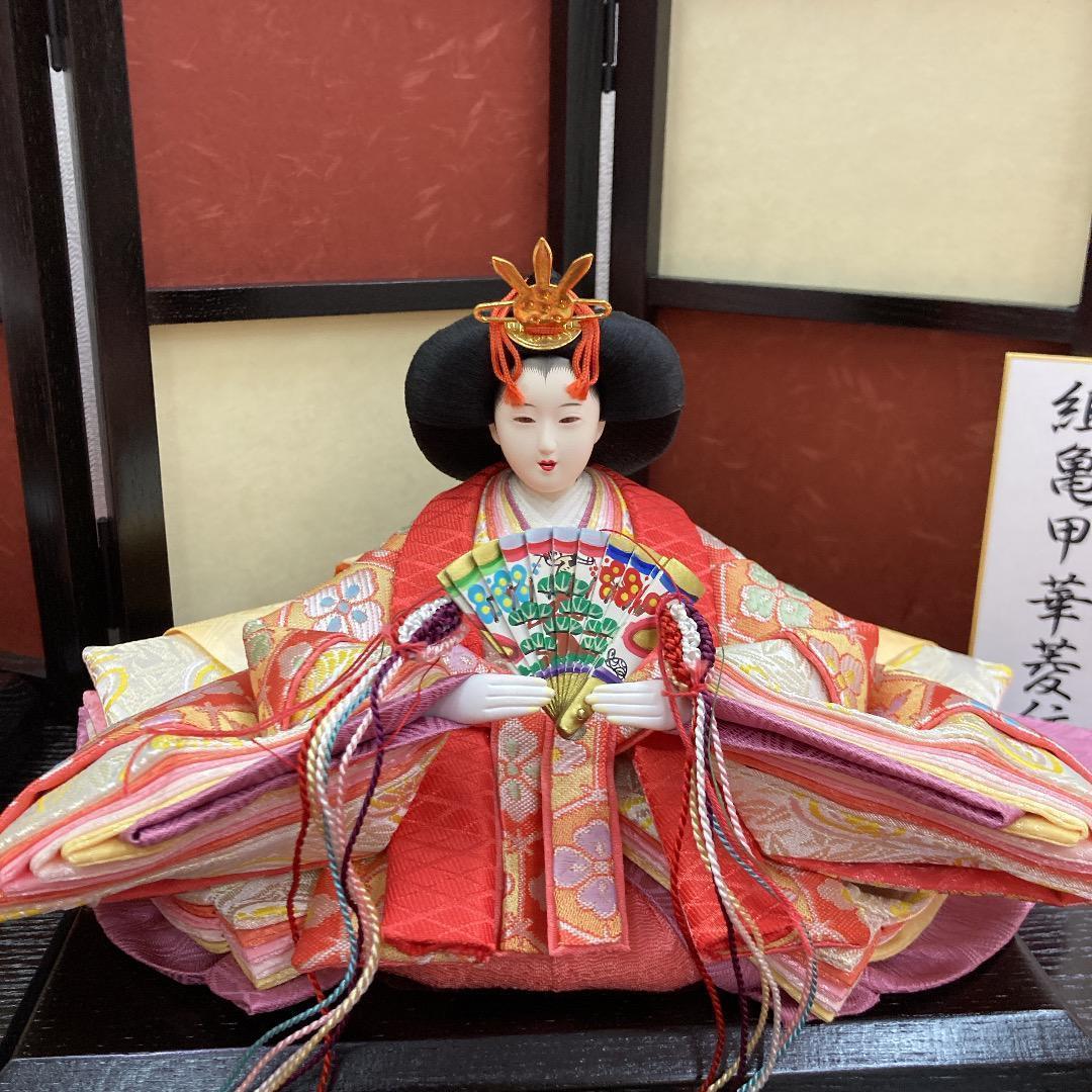 F20−1 人形と花台飾り　お洒落で可愛い色合い　親王飾り　ひな人形