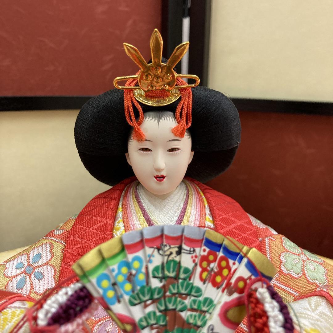 F20−1 人形と花台飾り　お洒落で可愛い色合い　親王飾り　ひな人形