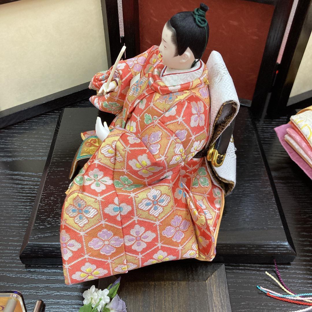 F20−1 人形と花台飾り　お洒落で可愛い色合い　親王飾り　ひな人形