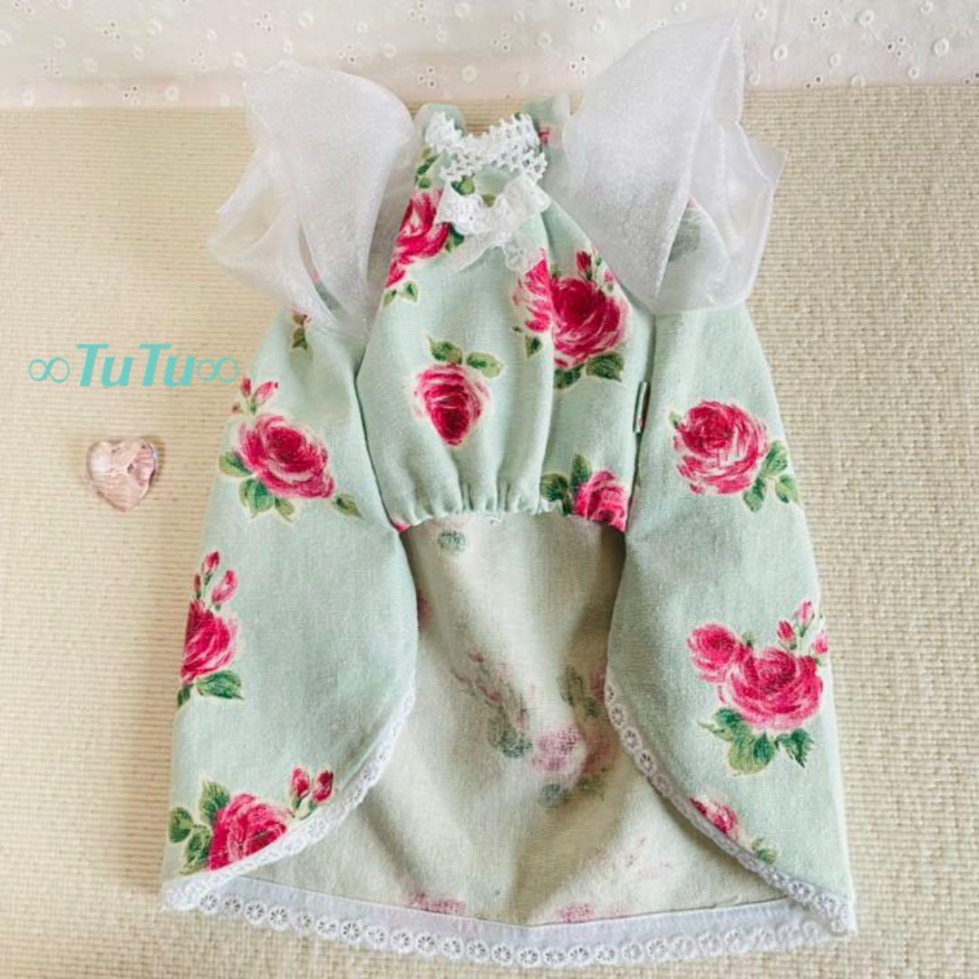 ローズリボンチュニック　∞TuTu∞  犬服　ハンドメイド