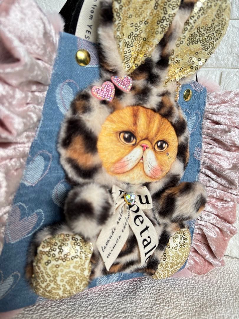 黒*こ様 コヤンイサムチョン　ファーフリルトートバッグ　クムちゃん　ヒョウ柄うさ