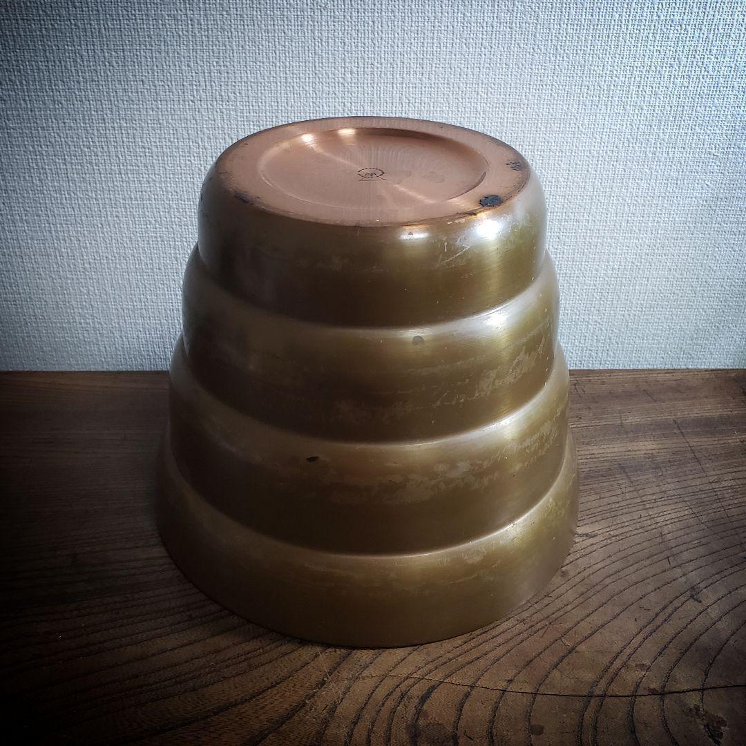 銅器 ゴミ箱 植木鉢カバー 物入れ スペースエイジ 銘 富士 70s 80s