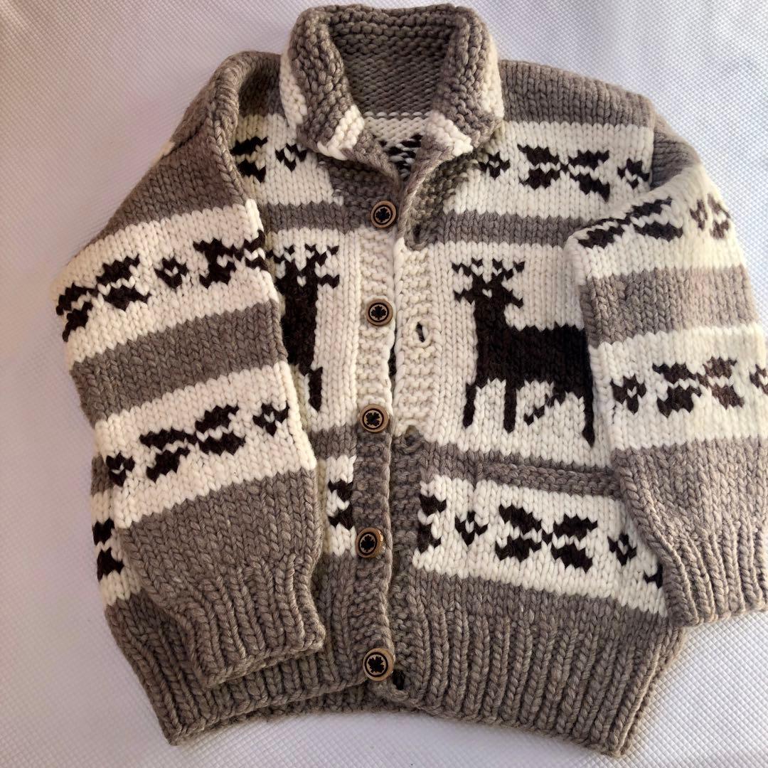 美品❣️カナダ製❣️肉厚カウチンセーター 大きめサイズ VIRGIN WOOL100