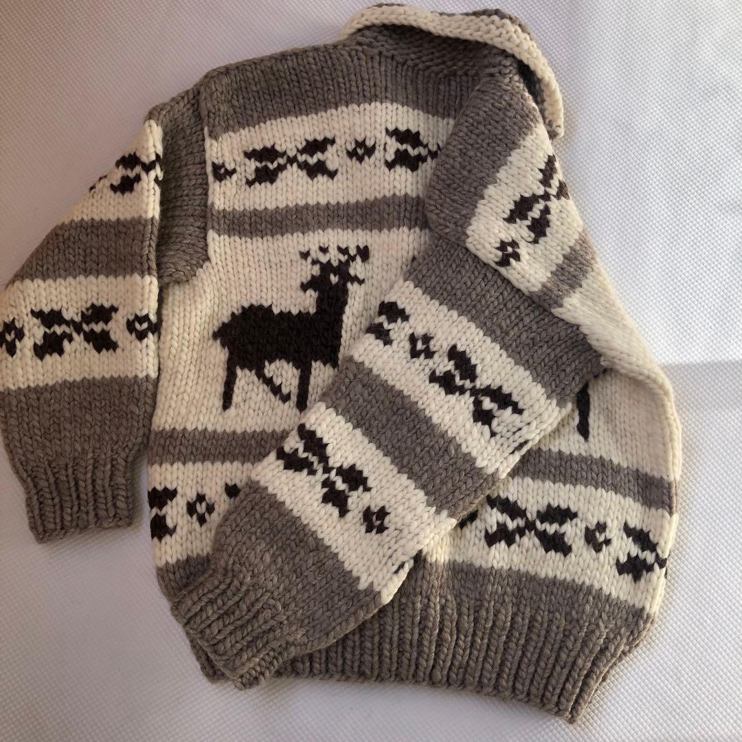美品❣️カナダ製❣️肉厚カウチンセーター 大きめサイズ VIRGIN WOOL100