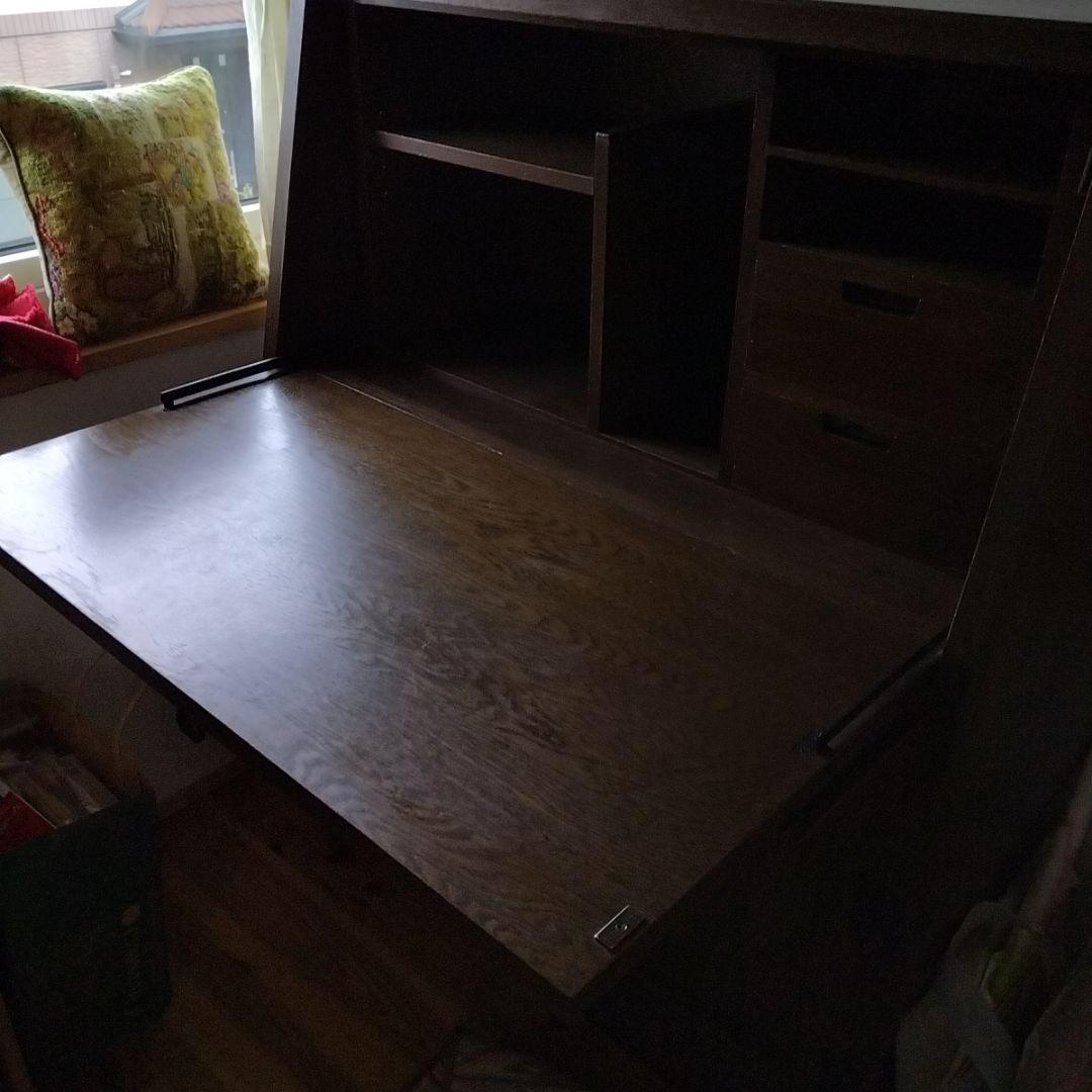 神戸家具　ライティングビューロー 木製机 引き出し付き