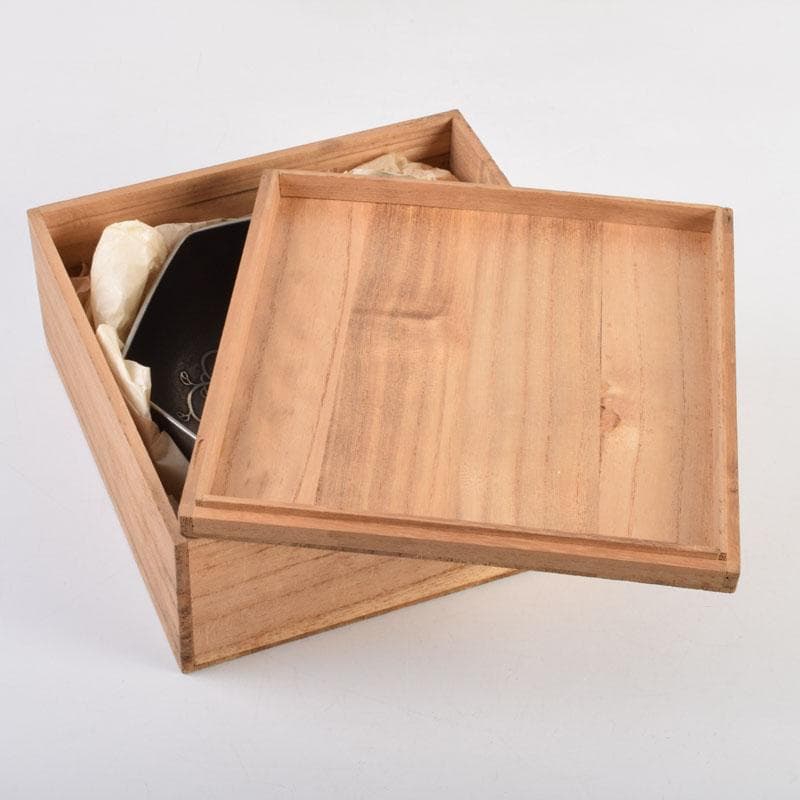 茶道具　古錫　三越製　花草文　菓子器　菓子鉢　時代箱付　V　9135