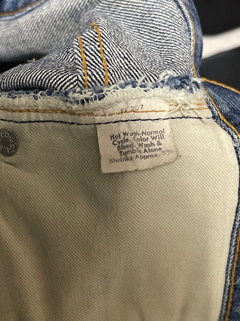 70s Levis 66前期 517 逆さ®︎タブ ボタン裏2 シングルステッチ