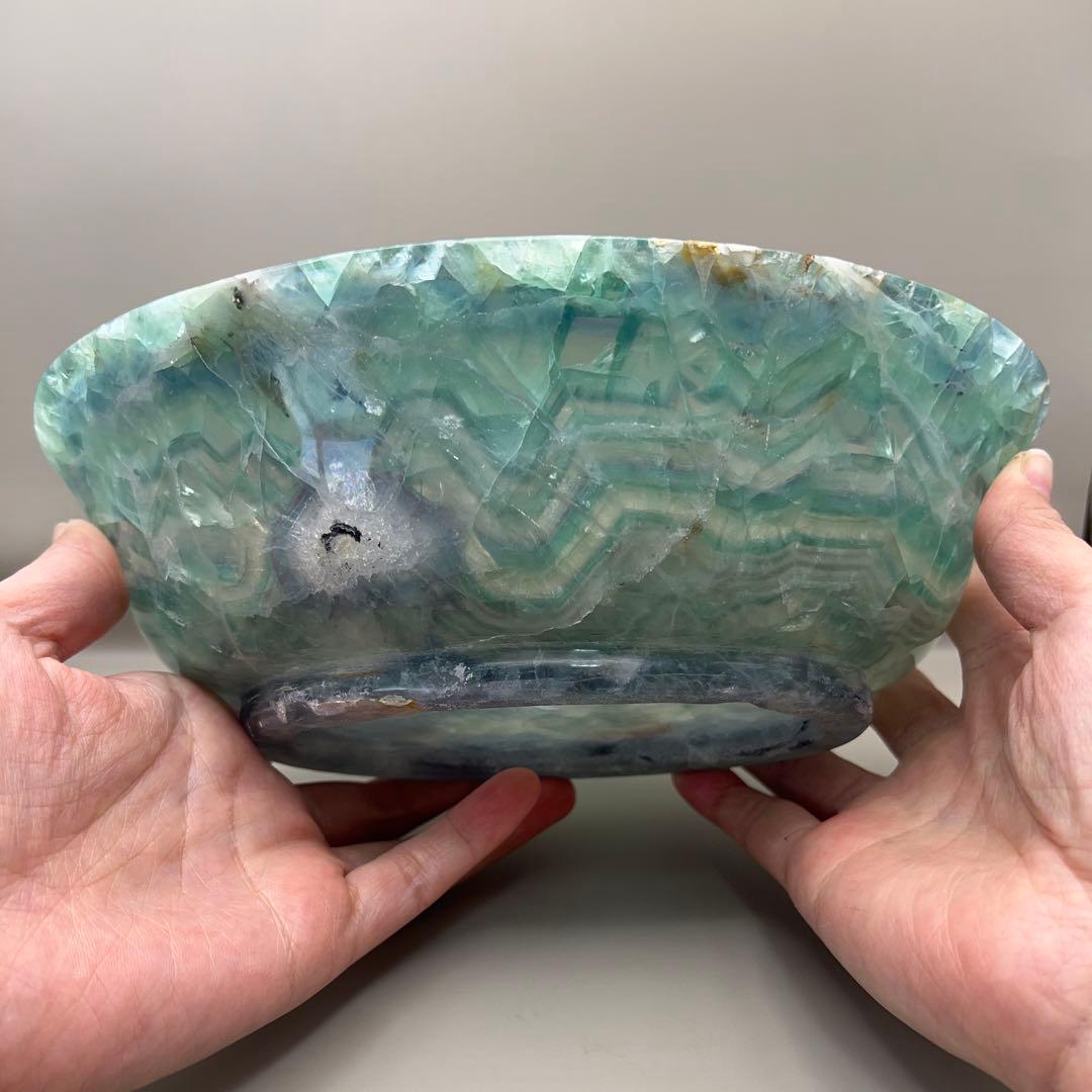 （fluorite6）レア フローライト 大きなフルーツ皿お椀お皿ボウル