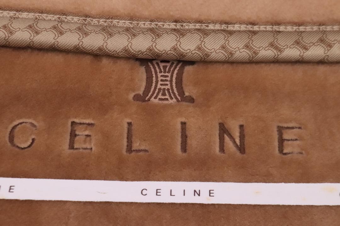 ◇CELINE セリーヌ アクリルニューマイヤー毛布 ブラウン系 140×200