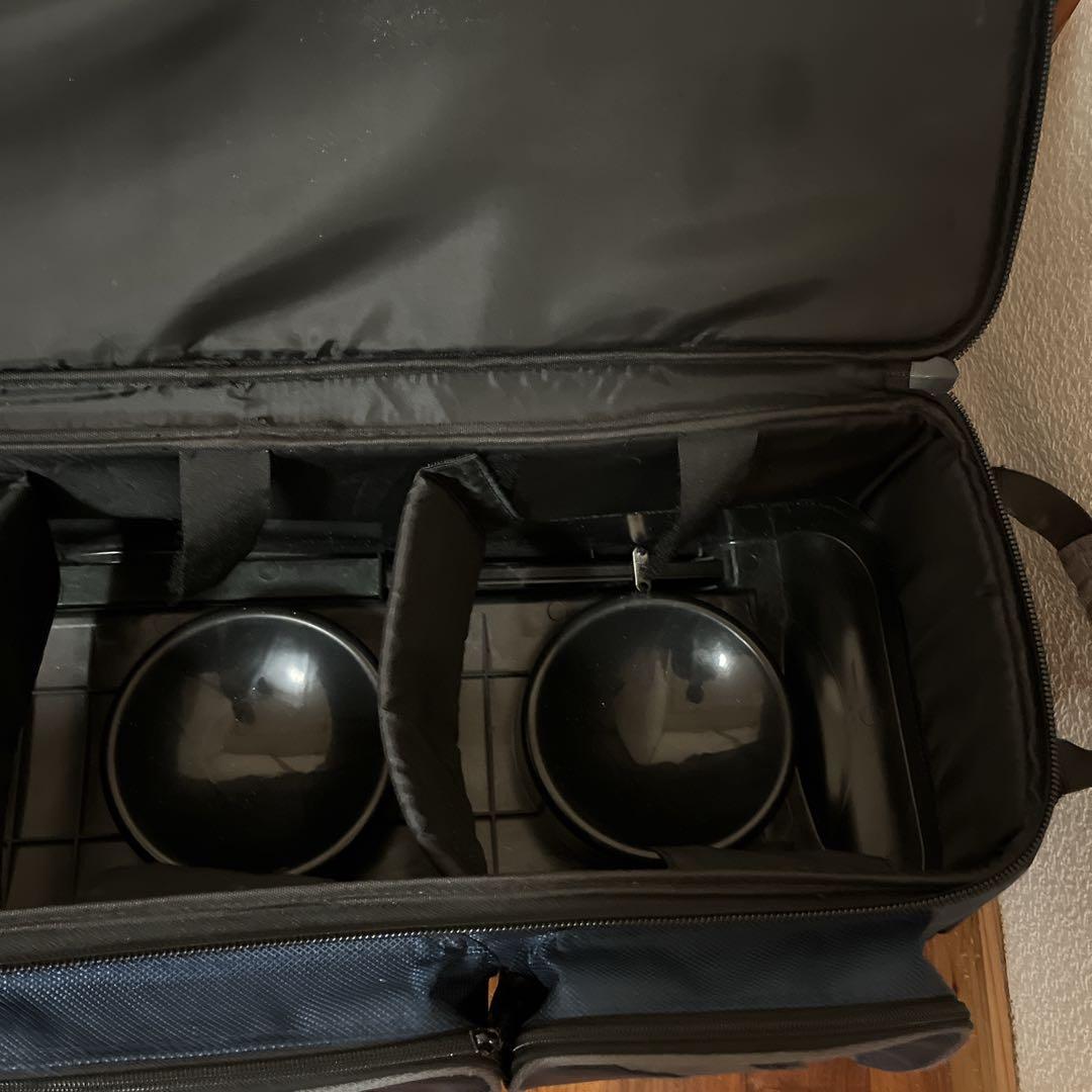 【希少品】 Ebonite ボウリング用バッグ 3個入り　キャリー　ネイビー