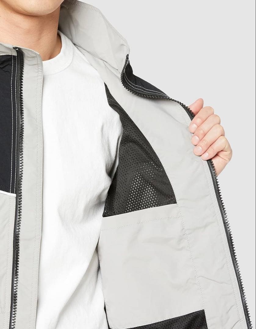 エクストララージ ツートーン ナイロン フーデッド ジャケット ブラック XL