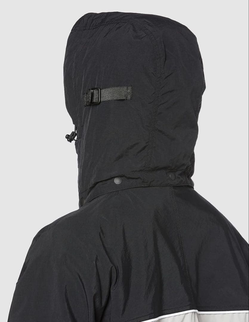 エクストララージ ツートーン ナイロン フーデッド ジャケット ブラック XL