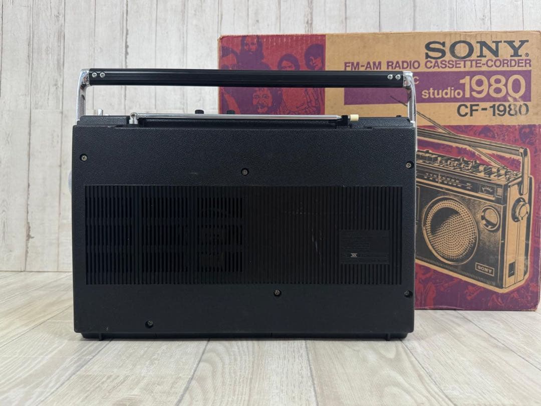 動作品レアSONY ソニー　ラジカセ CF-1980昭和レトロ ビンテージラジオ
