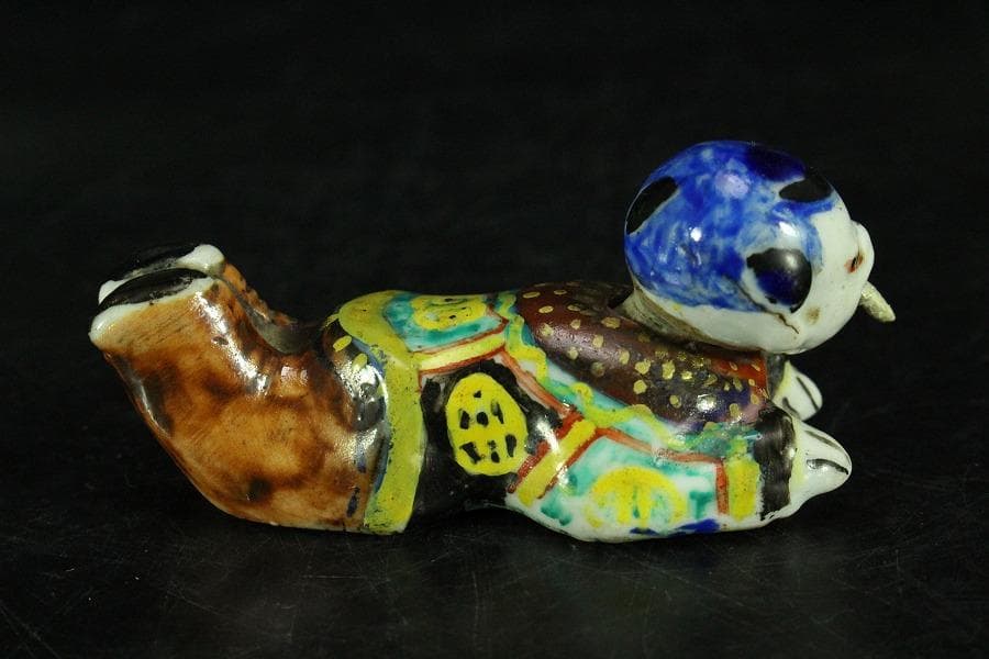 古平戸 唐子 舌出し 首振り 人形 希少 時代物(K-YC456)