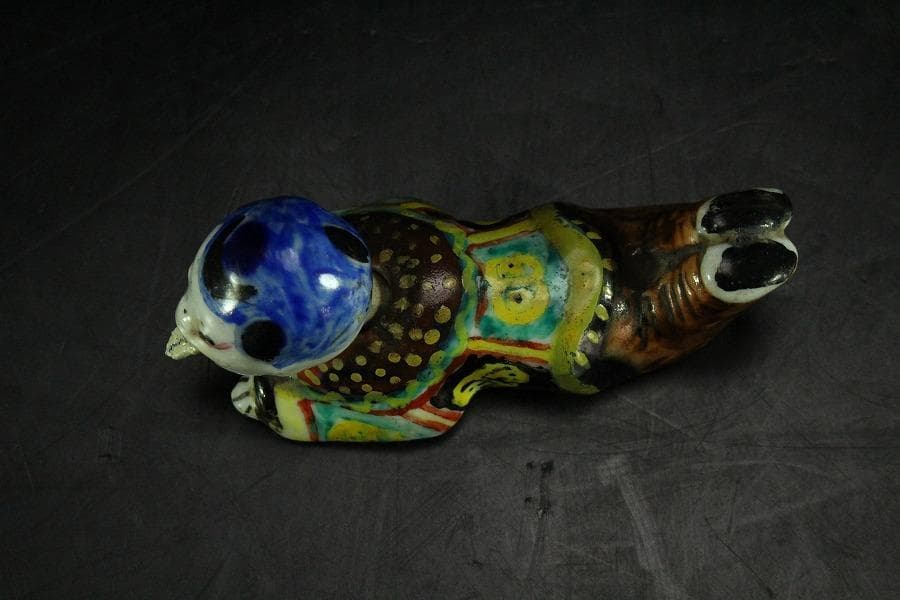 古平戸 唐子 舌出し 首振り 人形 希少 時代物(K-YC456)