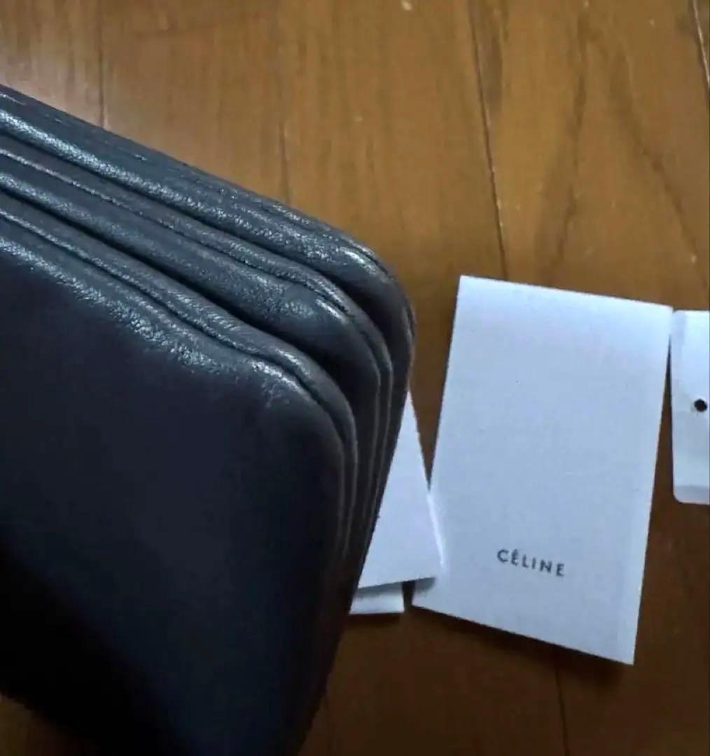 最終価格⭐︎セリーヌ 美品 トリオ スモール 旧ロゴ 濃グレー