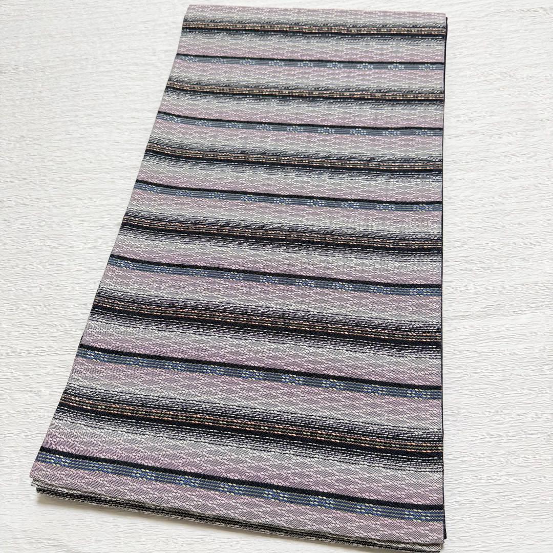 m-61 花織 袋帯 正絹 六通 美品