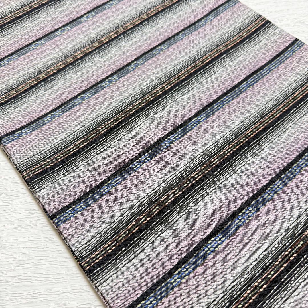 m-61 花織 袋帯 正絹 六通 美品