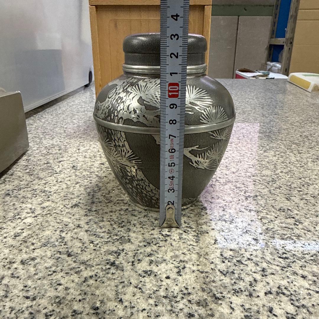 本錫製 茶壷 工芸品 アンティーク 茶道具 茶入れ 小物 格安