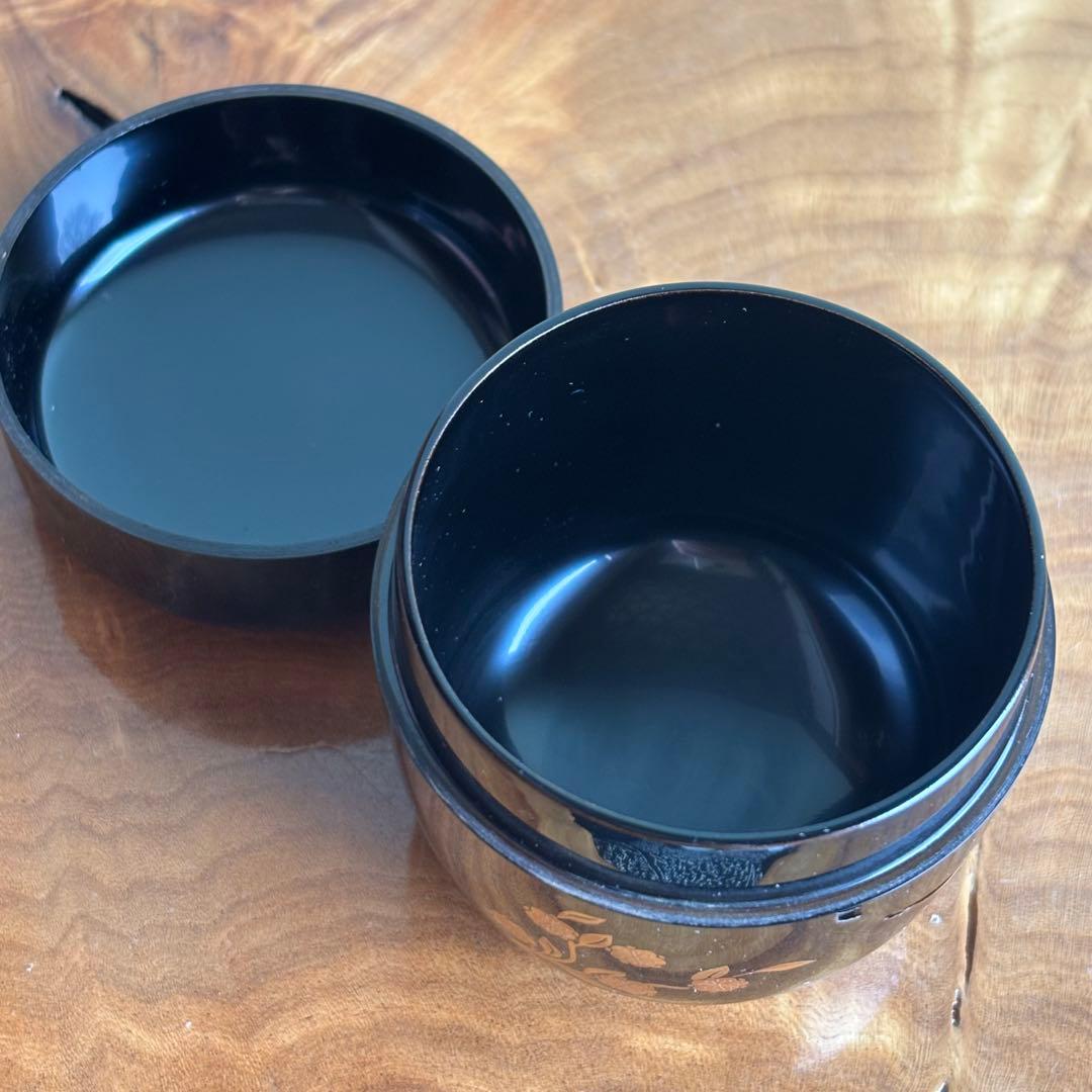 立雛蒔絵 中棗 井筒寛斎造 茶道具 共箱