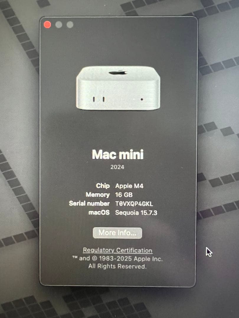 Macデスクトップ Apple Mac mini 2024 16GB M4 512 Gb ssd