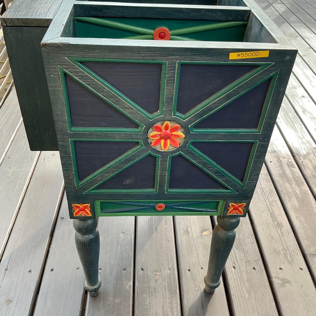 アジアンテイスト　木製収納家具 ソーイングボックス　ティッシュケース