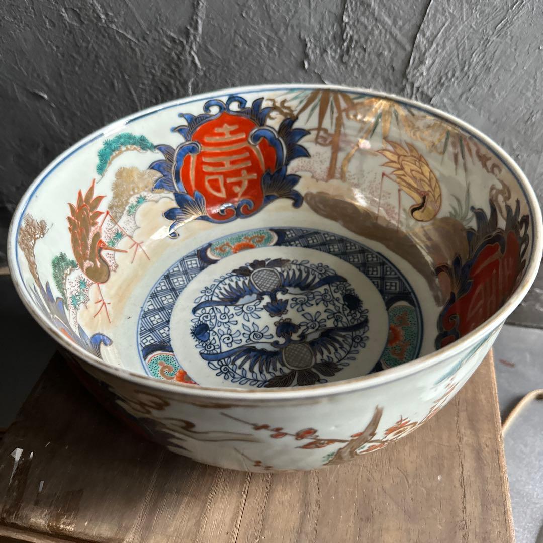 お値下げ‼️伝統的な日本の絵柄　古伊万里　松竹梅　大鉢