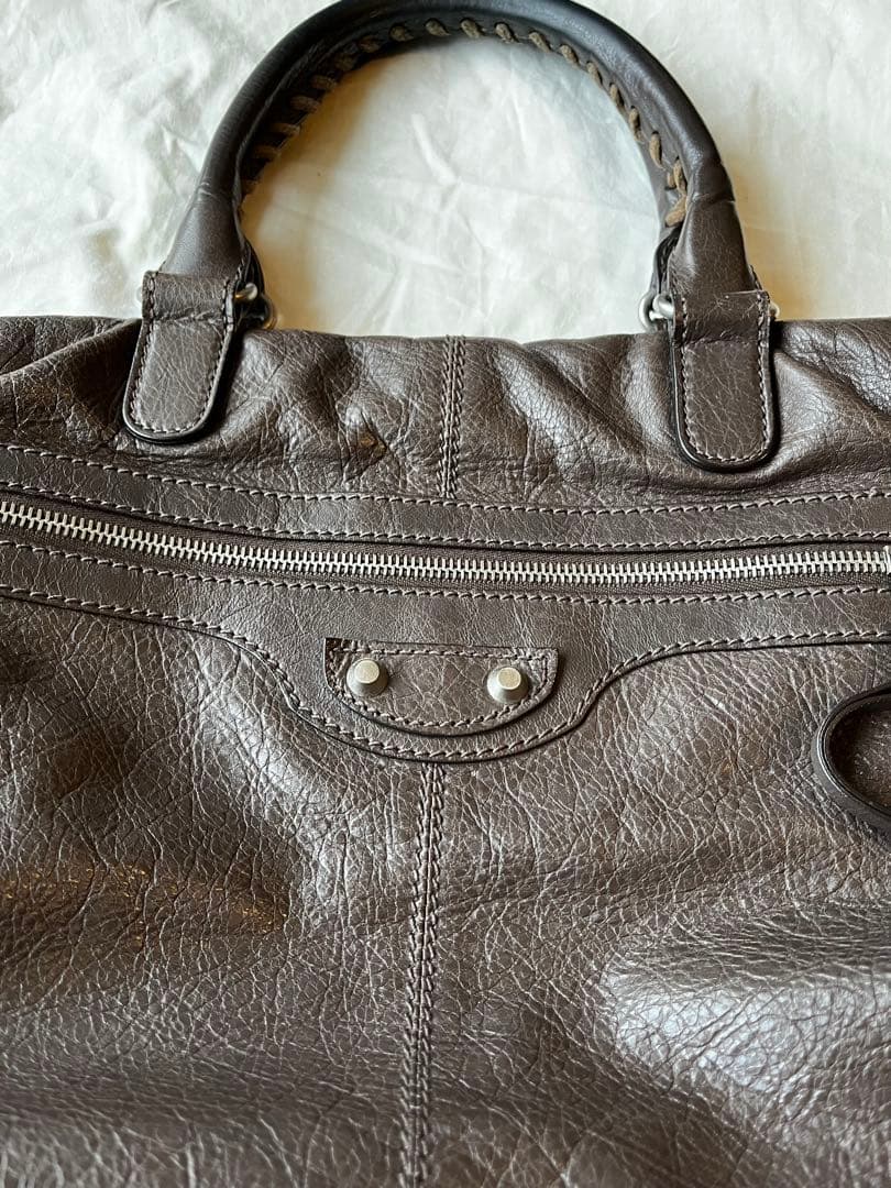 BALENCIAGA ブラウンレザー ビジネスバッグ