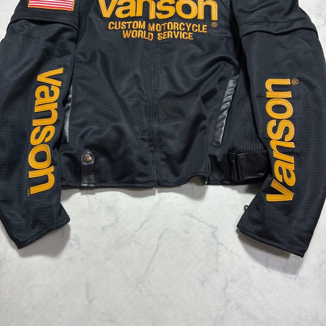 極美品/XL✨VANSON ライティングジャケット ロゴ ワンスター 近年 黒