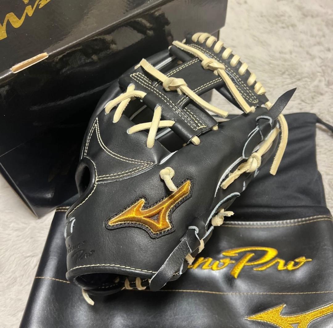 Mizuno Pro 野球グローブ ブラック×ブロンド