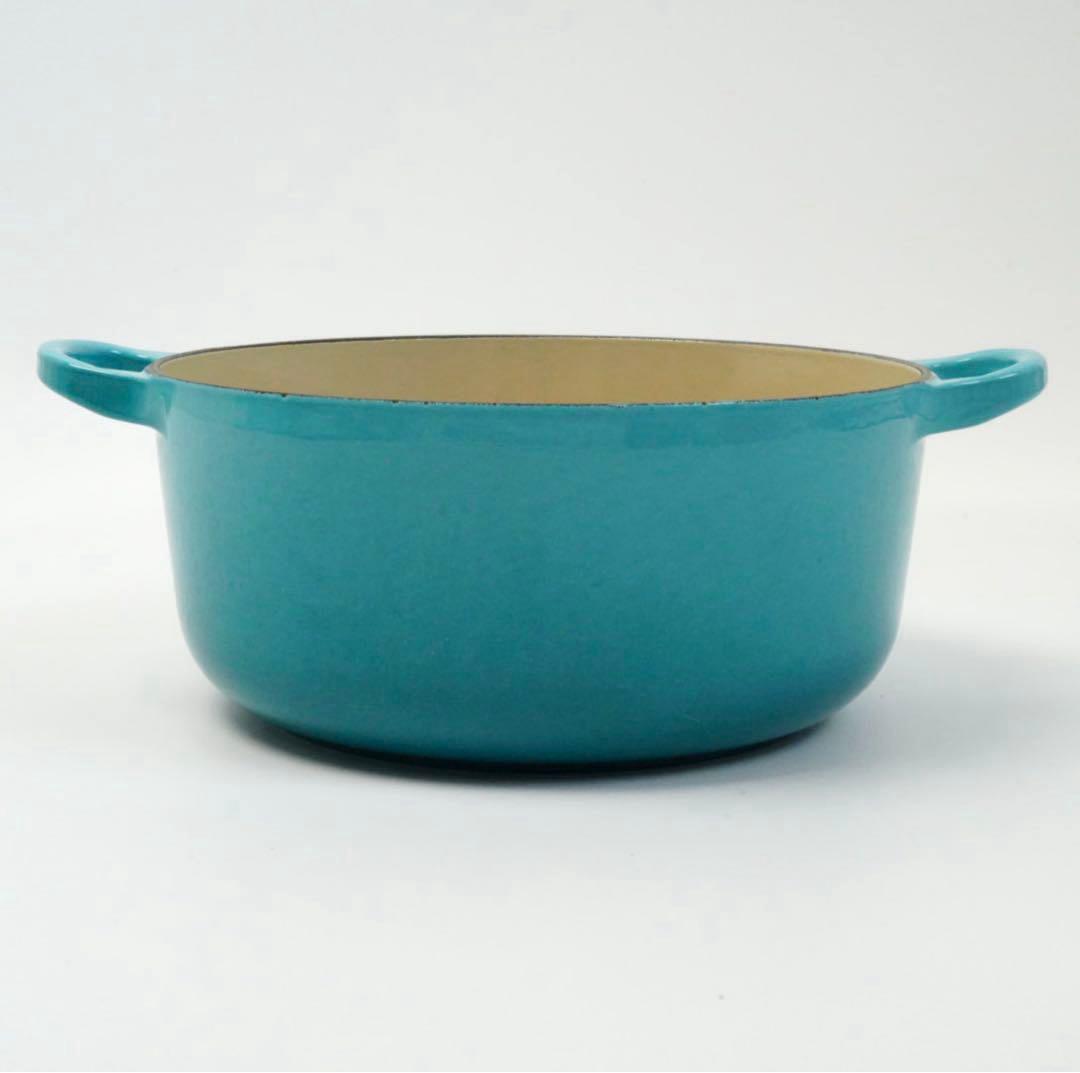 【美品】LE CREUSET　ココット ロンド カリビアンブルー　20cm