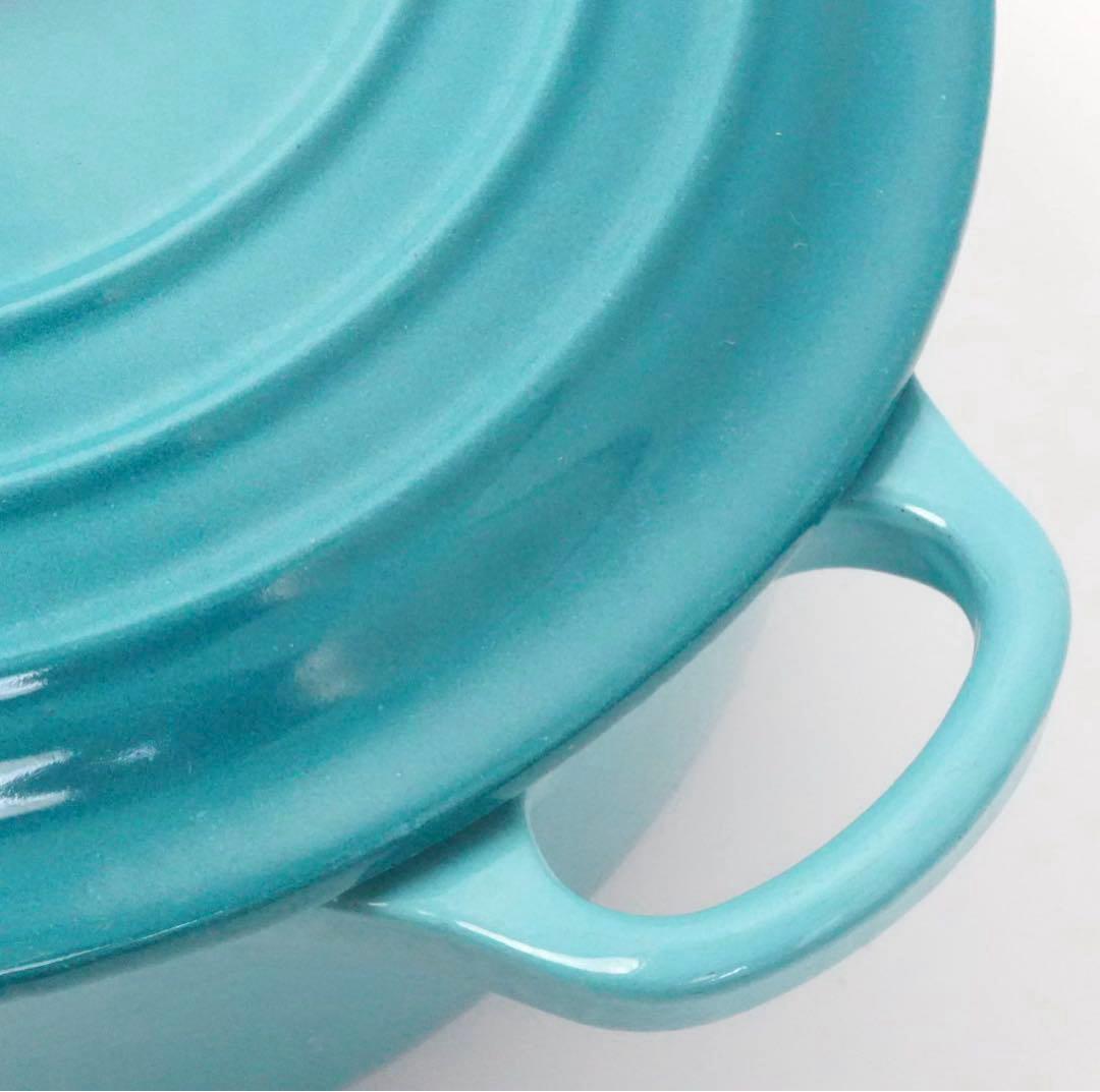 【美品】LE CREUSET　ココット ロンド カリビアンブルー　20cm