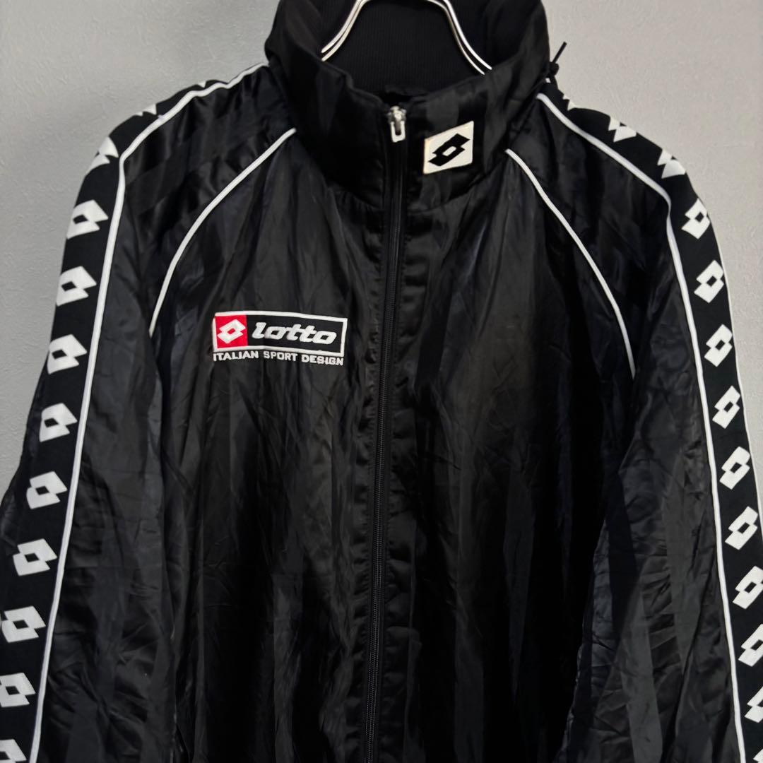 lotto ロット サイドライン ナイロンジャケット コート US M ブラック